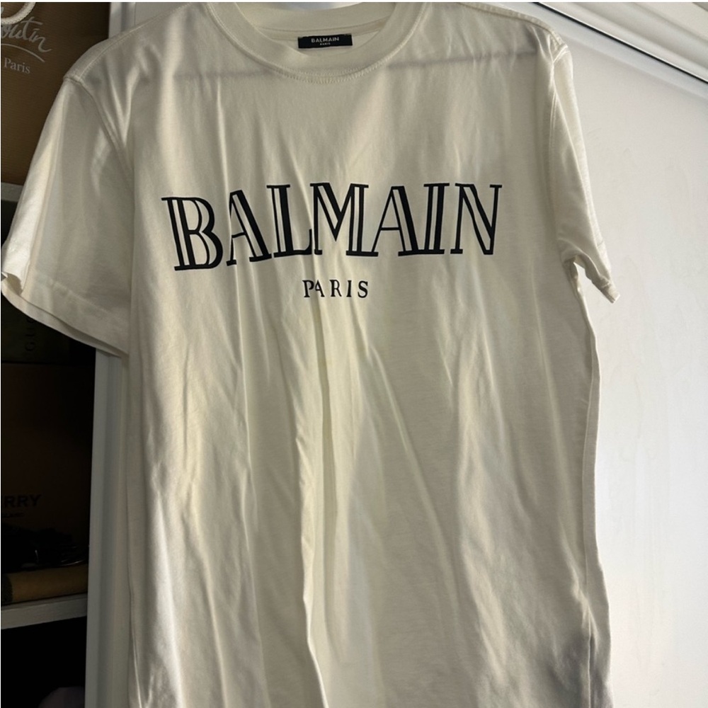 Balmain Cream Short Sleeve Tee